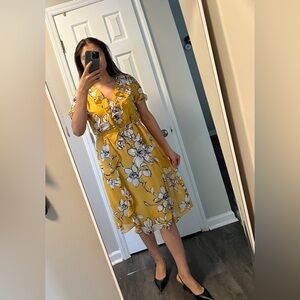 Puff-Sleeve Floral Wrap Dress | Great choice for spring & summer